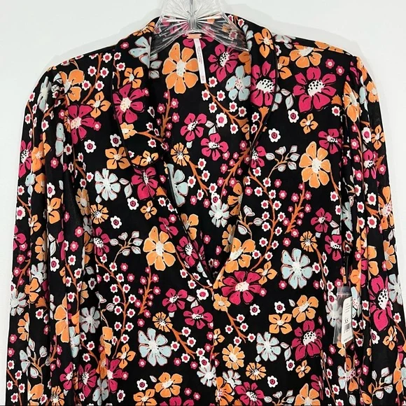 Free People Daisy Jane Long Sleeve Mini Dress XS NWT Retro Groovy Hippie